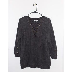 Lace Up Chunky Sweater